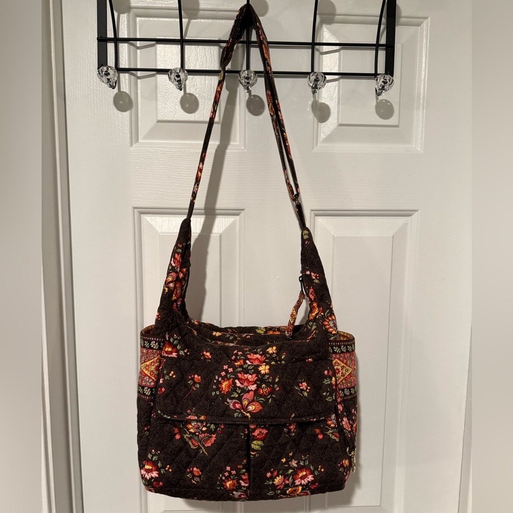 Vera Bradley Floral Shoulder Bag - Brown and Multicolor - Picture 2 of 10